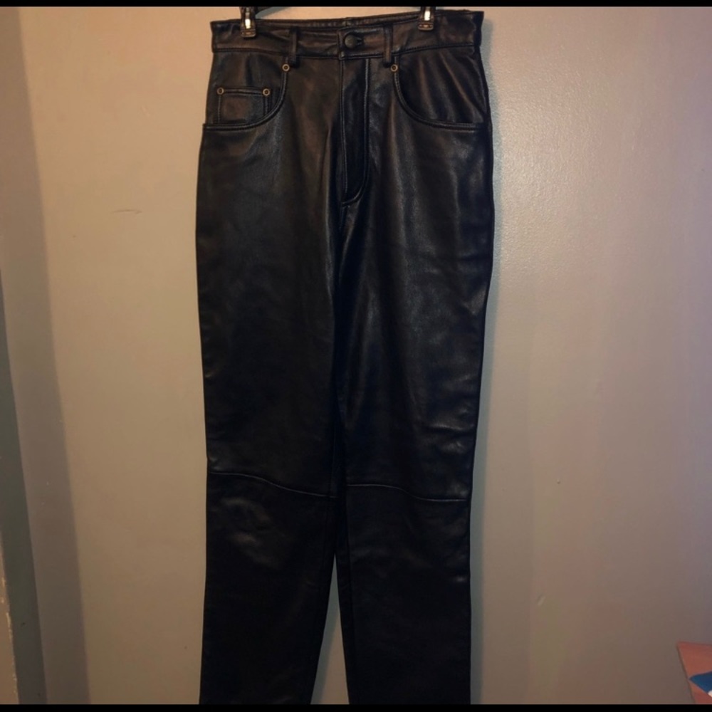 Genuine leather pants